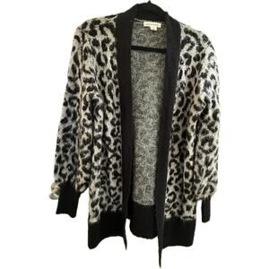 John Paul Richard Vintage Animal Print Gray Cardigan